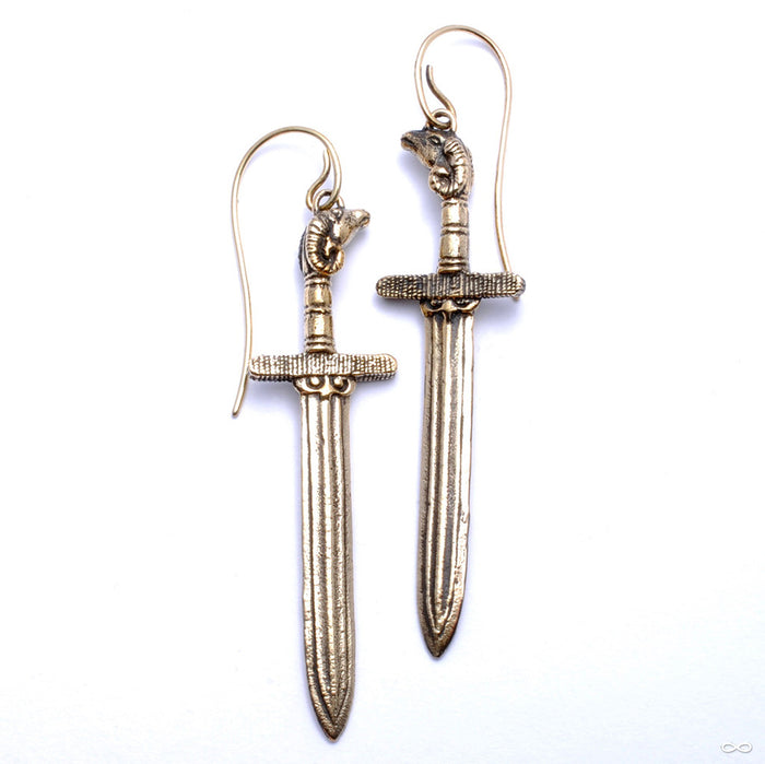 Oathkeeper Earrings from Maya Jewelry in Brass