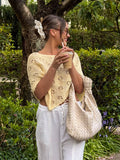 Odette Crochet Knit Poncho in Butter - Stitch And Feather