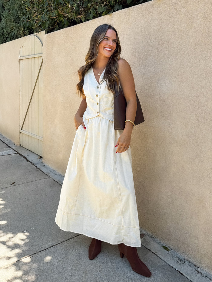 Oleta Linen Maxi Dress - Stitch And Feather