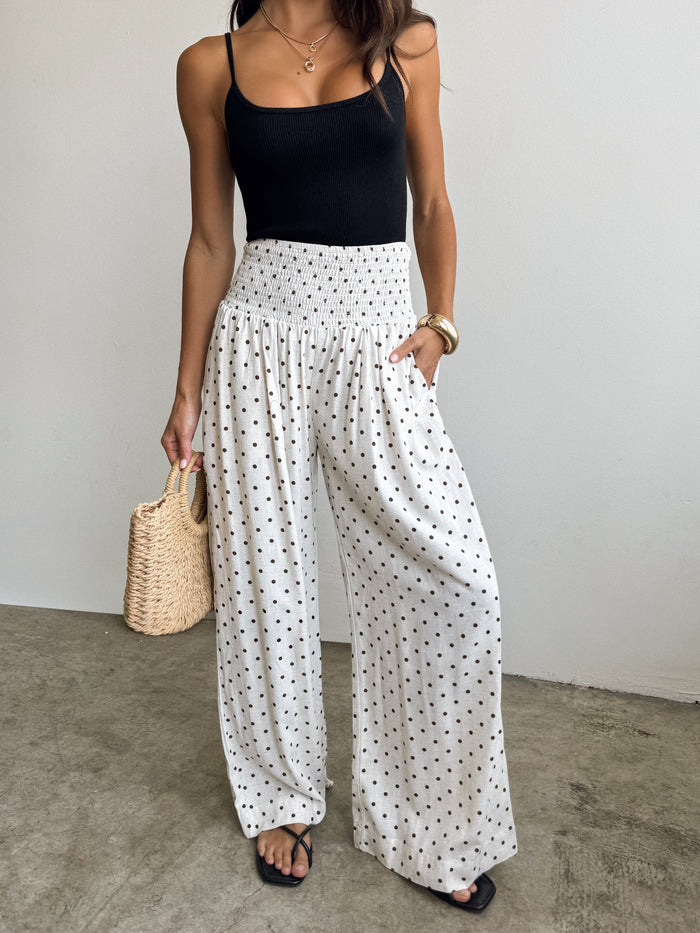 On the Dot Wide Leg Pants - Final Sale - Stitch And Feather
