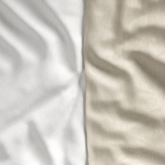 Close-up of white and beige fabric textures