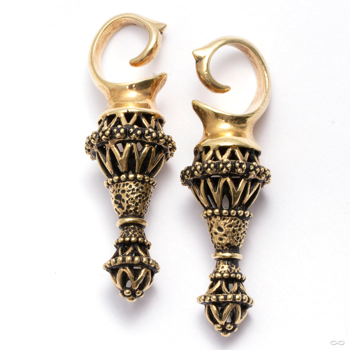 Ornate Pendulum Weights from Namaste Nomadas in yellow brass