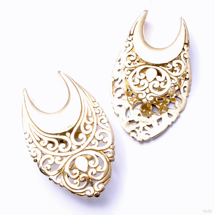 Ornate Platform Saddle Spreader Weights from Diablo Organics in brass