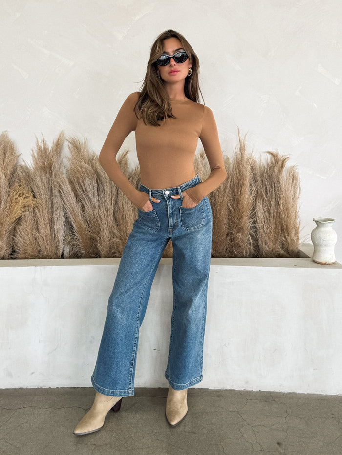 Out of Your League Bodysuit in Camel - Final Sale - Stitch And Feather