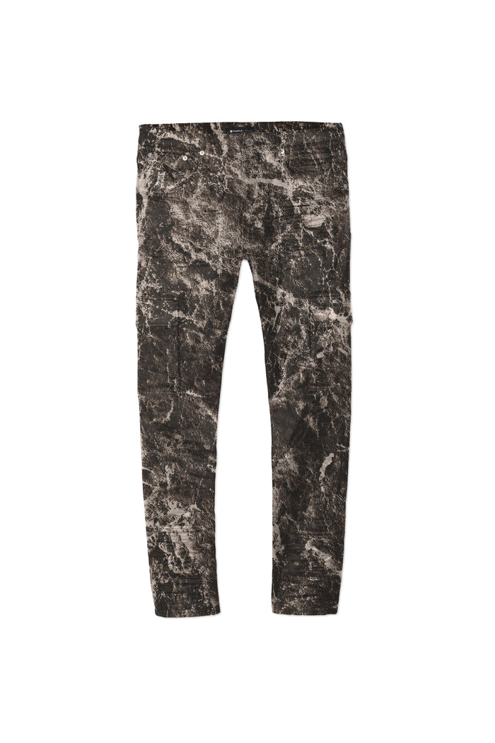 Mid rise slim black wash denim jeans with graphic print, available in sizes 28-40.
