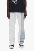 P011 Crackle Silver straight leg denim with premium stretch, available in sizes 28 to 40.