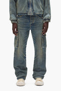 Vintage Cargo Straight Leg Denim with 5 Pocket Styling in Premium Stretch Cotton