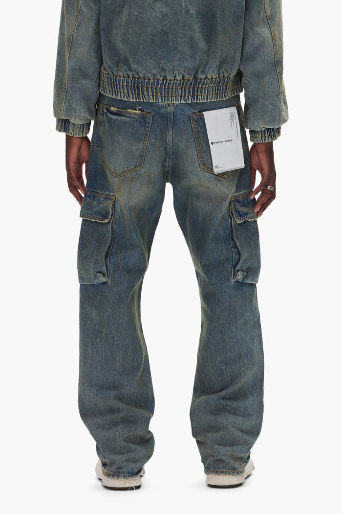 Vintage Cargo Denim Jeans, Mid Rise, Straight Leg, Premium Stretch, available in sizes 28-40