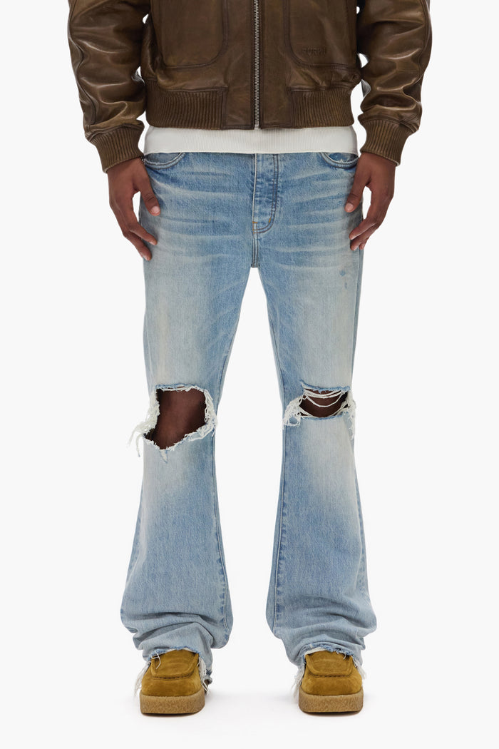 P026 Lucca Fade bootcut denim in vintage wash, available in multiple sizes.