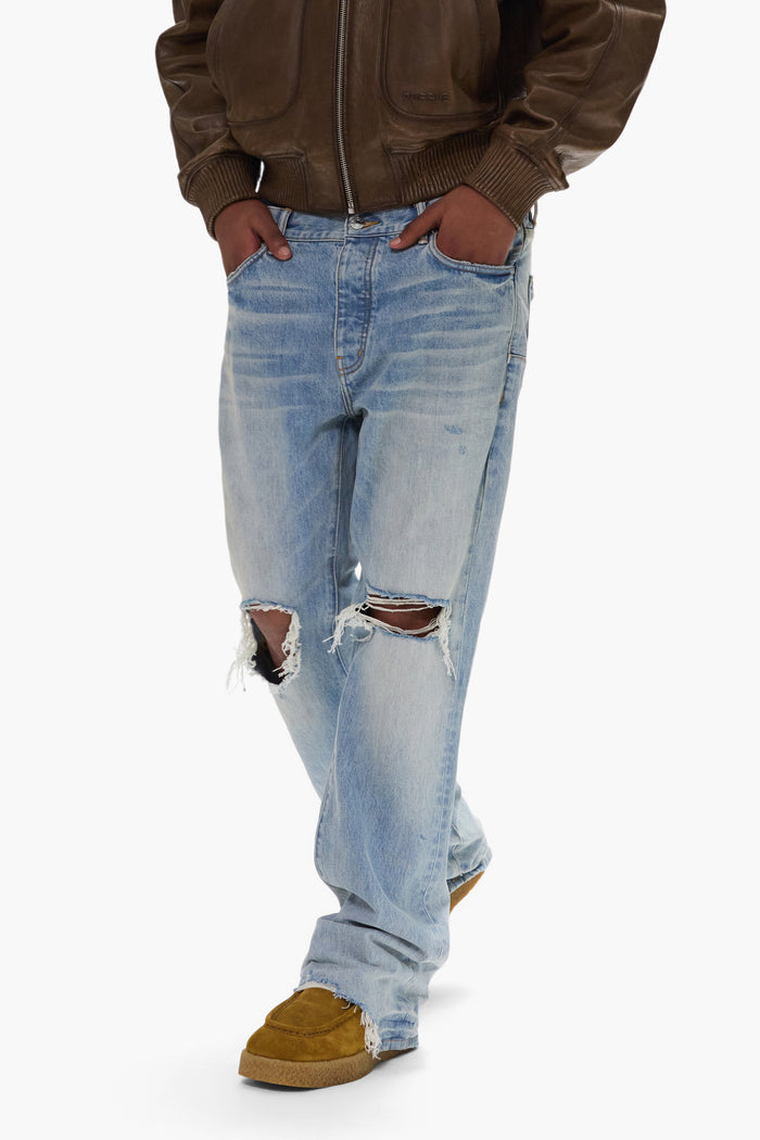 P026 Lucca Fade bootcut denim in vintage wash, available in sizes 28 to 40.