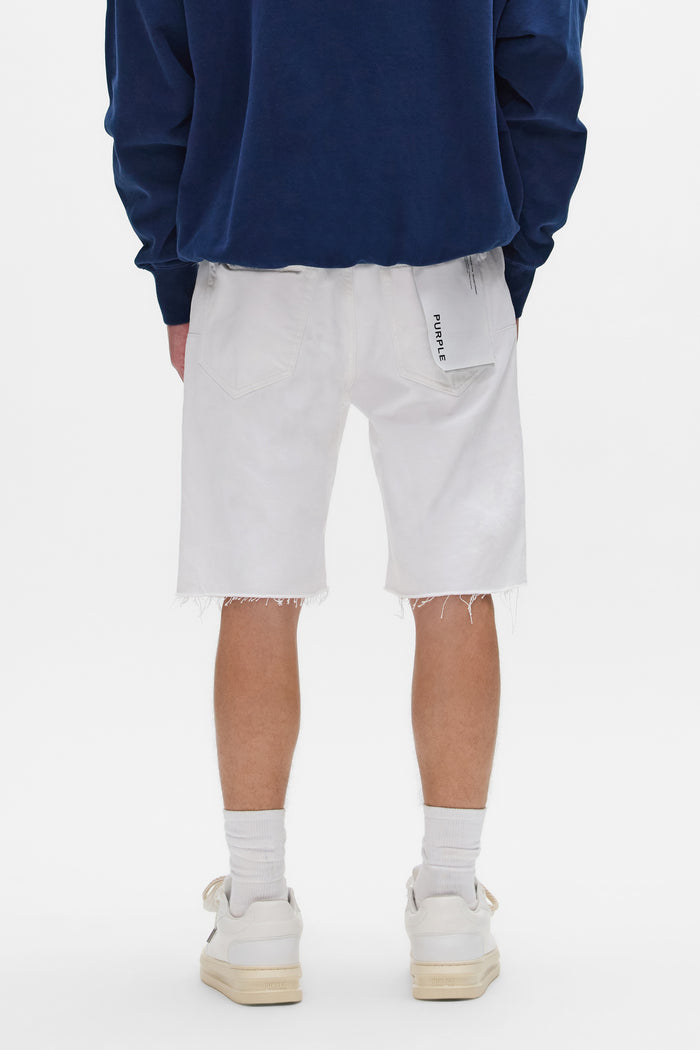 P059 Optic Short relaxed fit shorts with reinforced belt loops and raw cut off hem