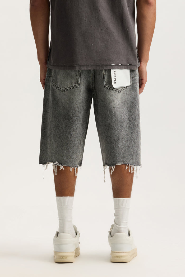 P070 High Summer Destroy Short with wide leg, button fly, and shark bite hem in various sizes.