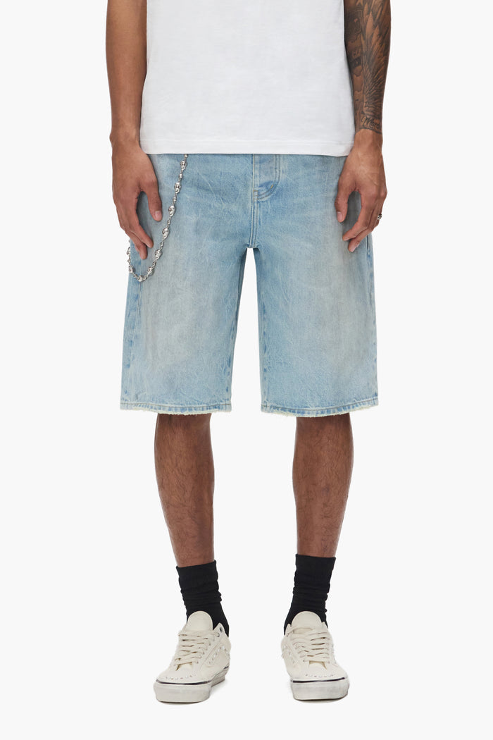 P070 Vintage Dust Bowl Short with wide leg design and reinforced belt loops, available in sizes 28-40.