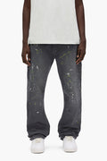 P092 Embellished Paint Carpenter relaxed fit pants with side pockets and hammer loop