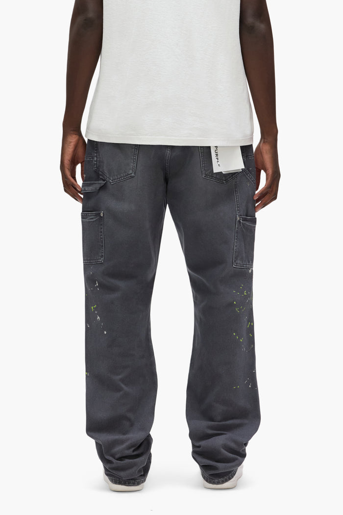 Embellished Paint Carpenter Pants with side pockets, hammer loop, and relaxed fit.