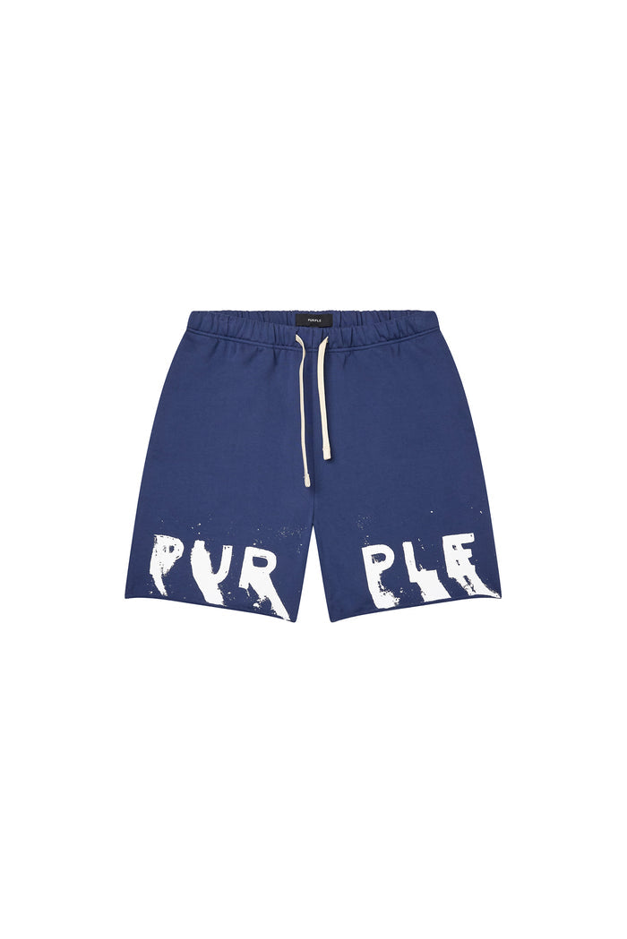 Painted Wordmark Shorts in Sargasso Sea with elastic waistband and on-seam hand pockets.