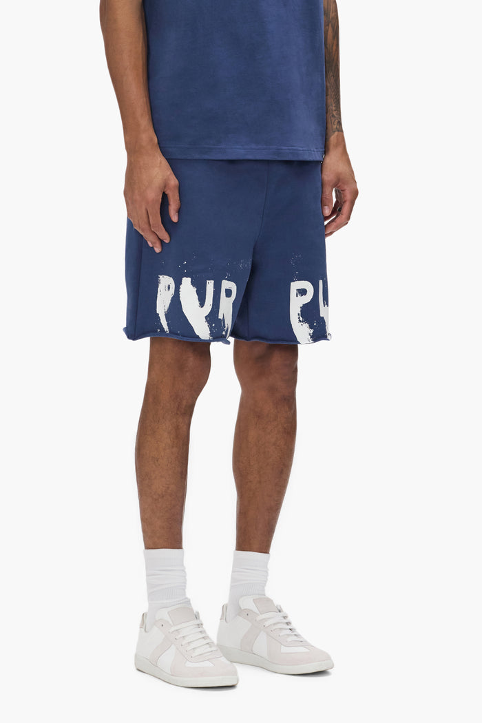 Painted Wordmark Shorts with elastic waistband and on-seam hand pocket, regular fit.