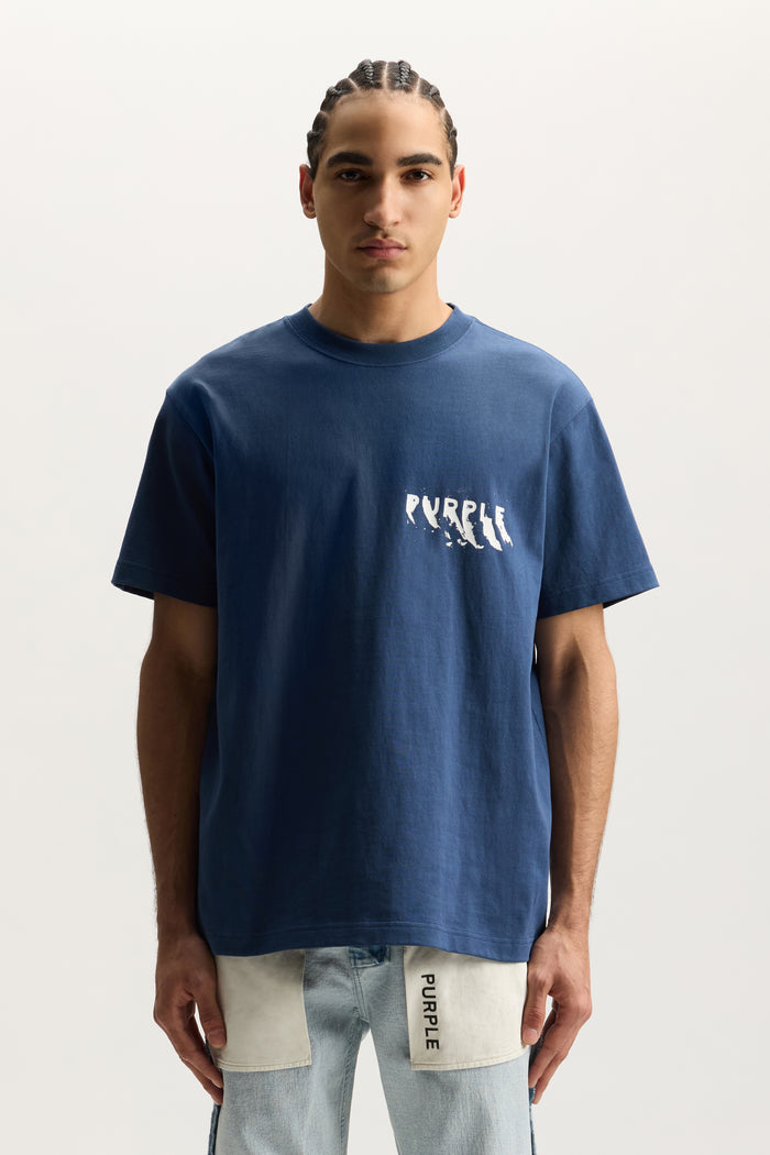 Painted Wordmark Tee, regular fit, heavyweight jersey, 100% cotton, sizes XS to 3XL.