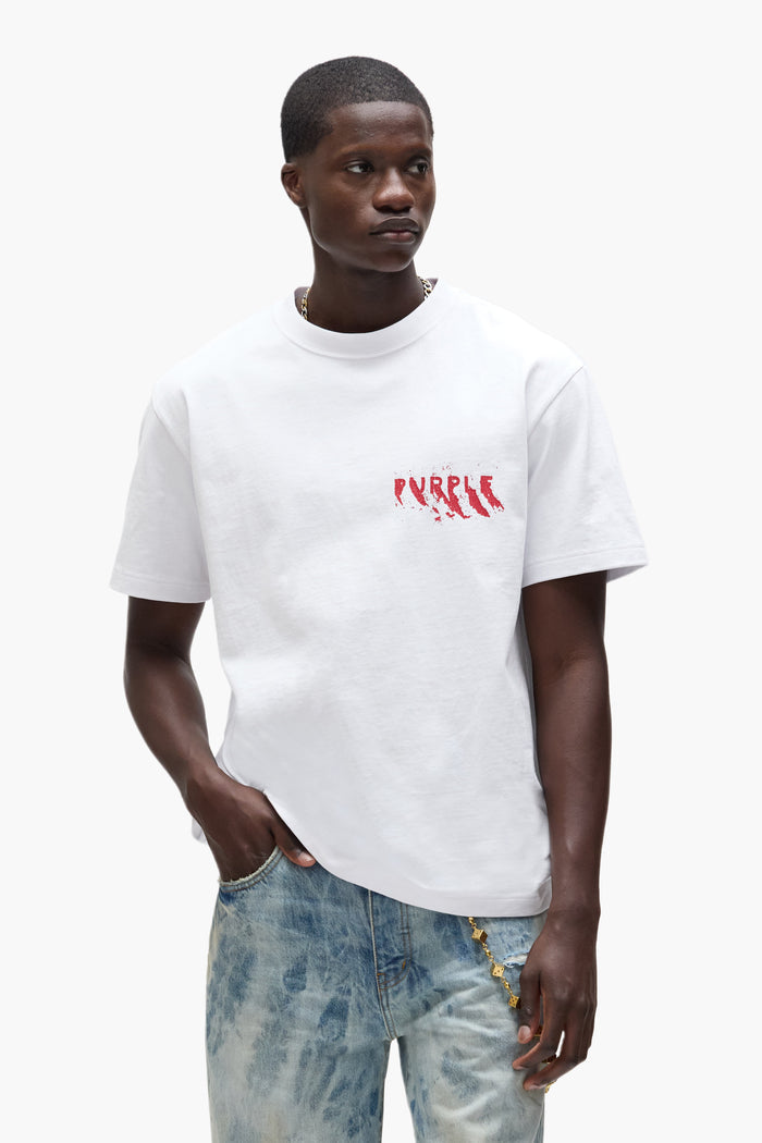 Painted Wordmark Tee, regular fit, heavyweight jersey, 100% cotton, white label.