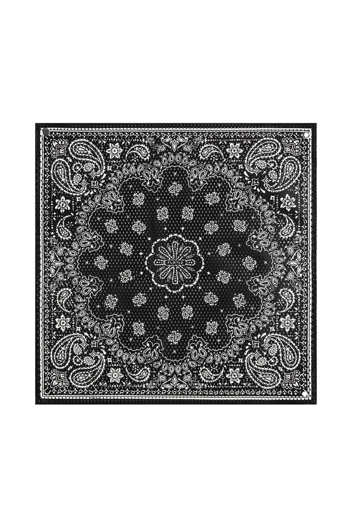 Paisley Leather Bandana made of 100% lamb leather, designed for rodeo 2026 events.