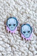 Pastel Goth Horror Movie Jason Voorhees Alternative Halloween Acrylic Earrings