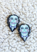 Pastel Goth Horror Movie Jigsaw Alternative Halloween Acrylic Earrings