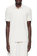 PB Logo Polo Shirt Regular Fit Jacquard Terry Towel in White, available in XS to XXL