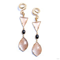 Peach Moonstone & Obsidian Dangles from Diablo Organics