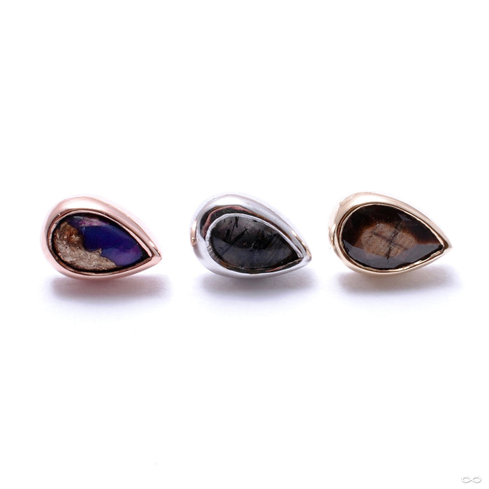 Pear Cab Bezel Press-fit End in Gold from BVLA in assorted materials
