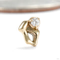 Pedestal Press-fit End in Gold from Sacred Symbols with clear CZ