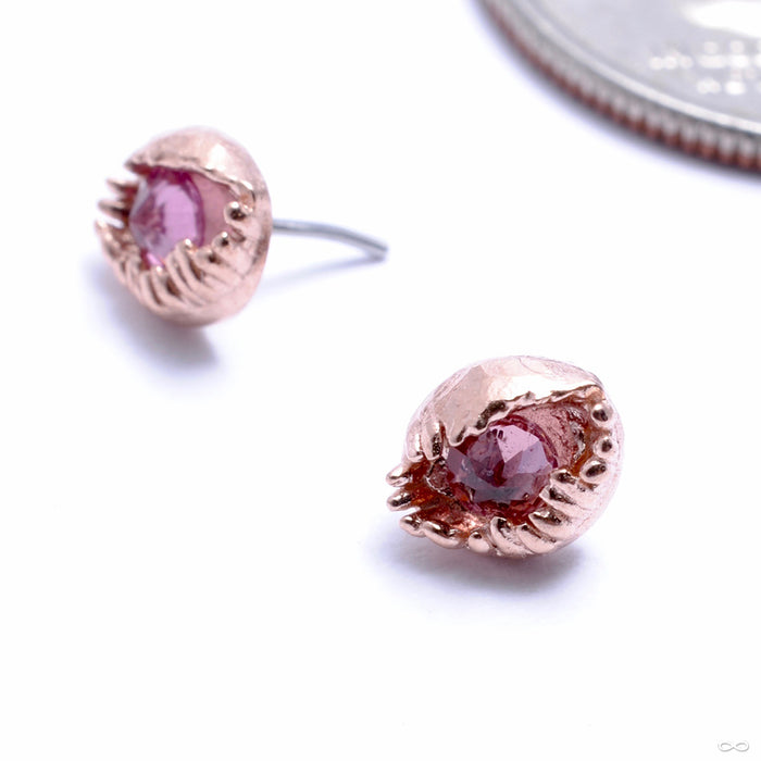 Peek Press-fit End in Gold from Pupil Hall with faceted garnet
