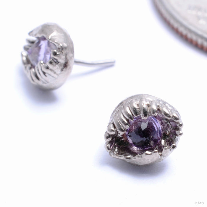 Peek Press-fit End in Gold from Pupil Hall with faceted amethyst