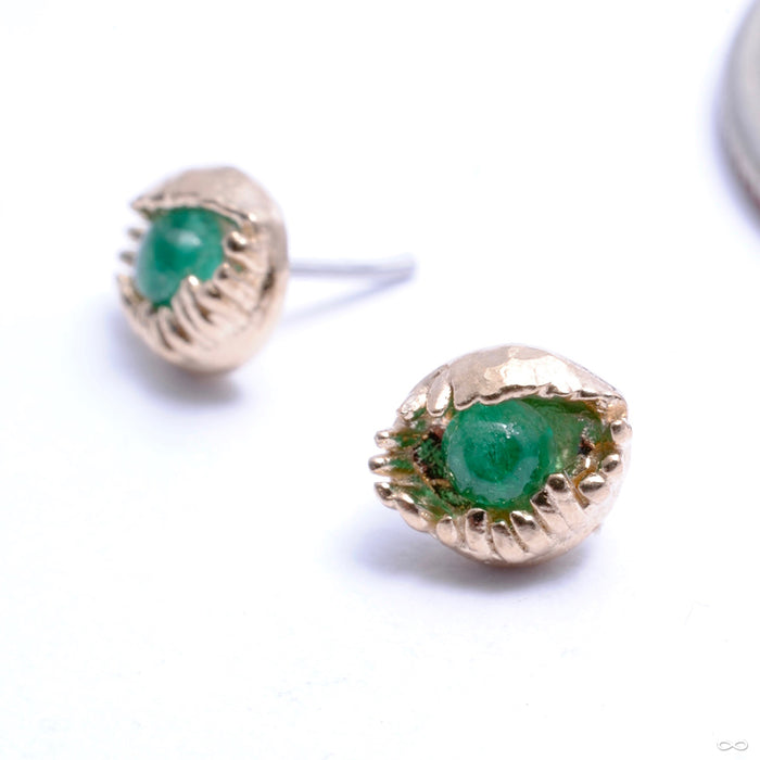Peek Press-fit End in Gold from Pupil Hall with emerald cabochon