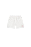 Penthouse Script All Around Short in Brilliant White, regular fit swimwear with elastic waistband.