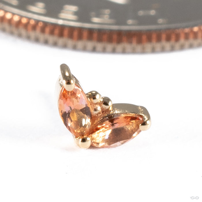 Petals Press-fit End in 14k Yellow Gold with Peach Topaz from BVLA