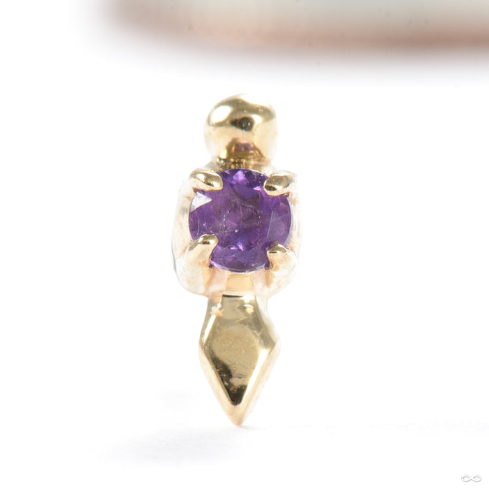 Pierced Press-fit End in Gold from Sacred Symbols with amethyst