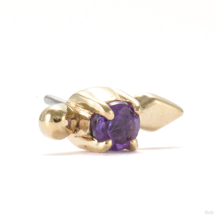 Pierced Press-fit End in Gold from Sacred Symbols with amethyst