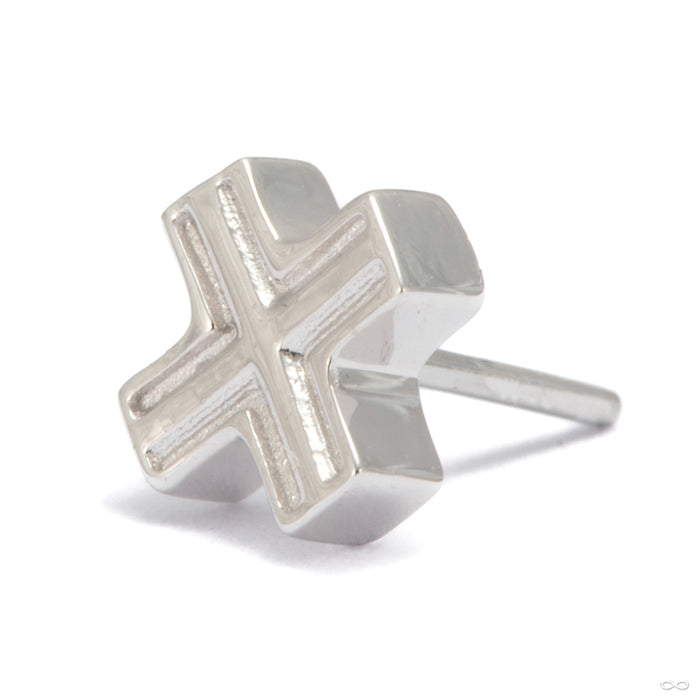 Pillar Press-fit End in 14k White Gold from Tether Jewelry
