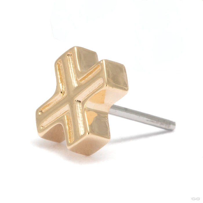 Pillar Press-fit End in 14k Yellow Gold from Tether Jewelry