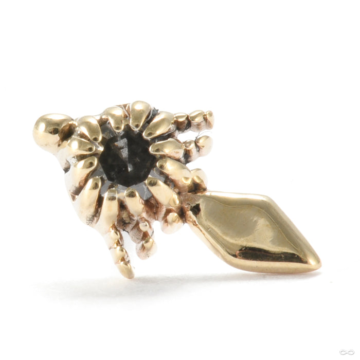 Pinpoint Press-fit End in Gold from Sacred Symbols with black diamond