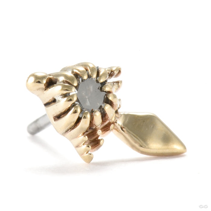Pinpoint Press-fit End in Gold from Sacred Symbols with black diamond