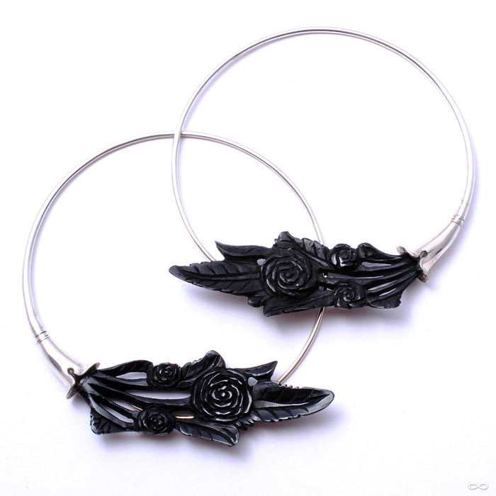 Pirouette Earrings from Maya Jewelry in silver with horn