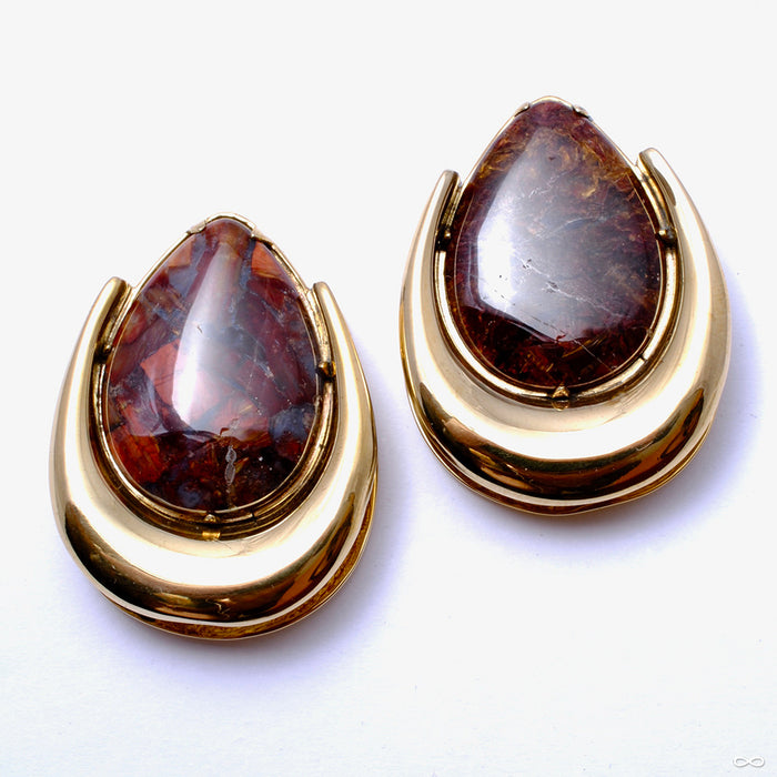 Platform Saddle Spreader Weights with Pietersite in 1 1/4" from Diablo Organics