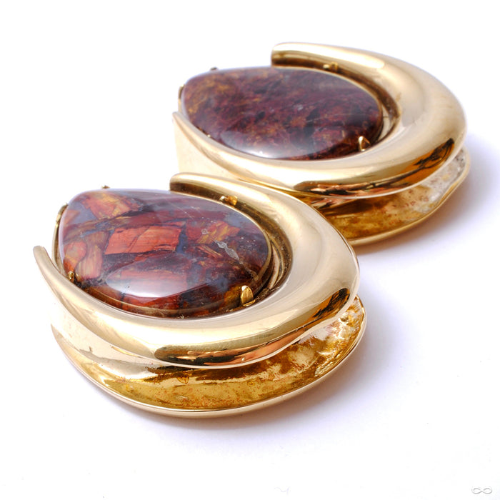Platform Saddle Spreader Weights with Pietersite in 1 1/4" from Diablo Organics
