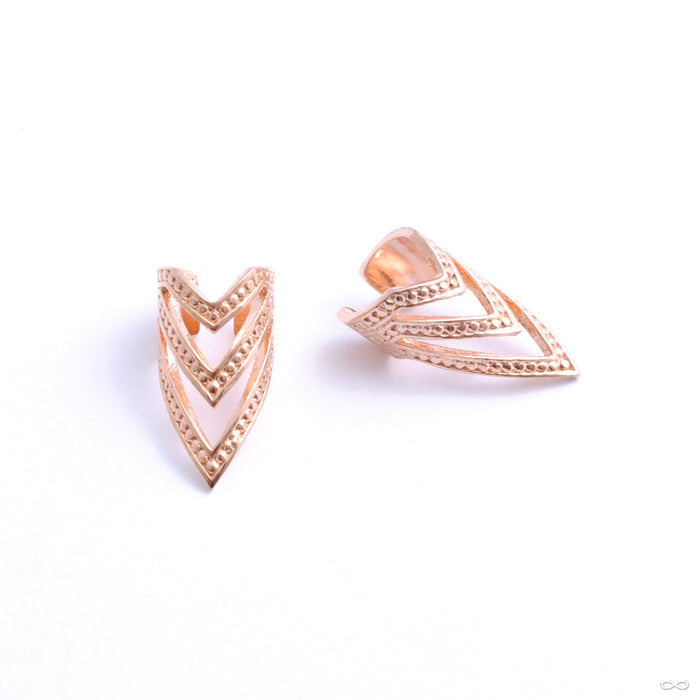 Pointed Chevron Cuffs from Tawapa in rose gold