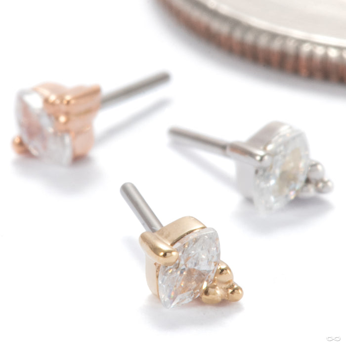 Poppy Press-fit End in Gold from Ember Body Jewelry in assorted materials