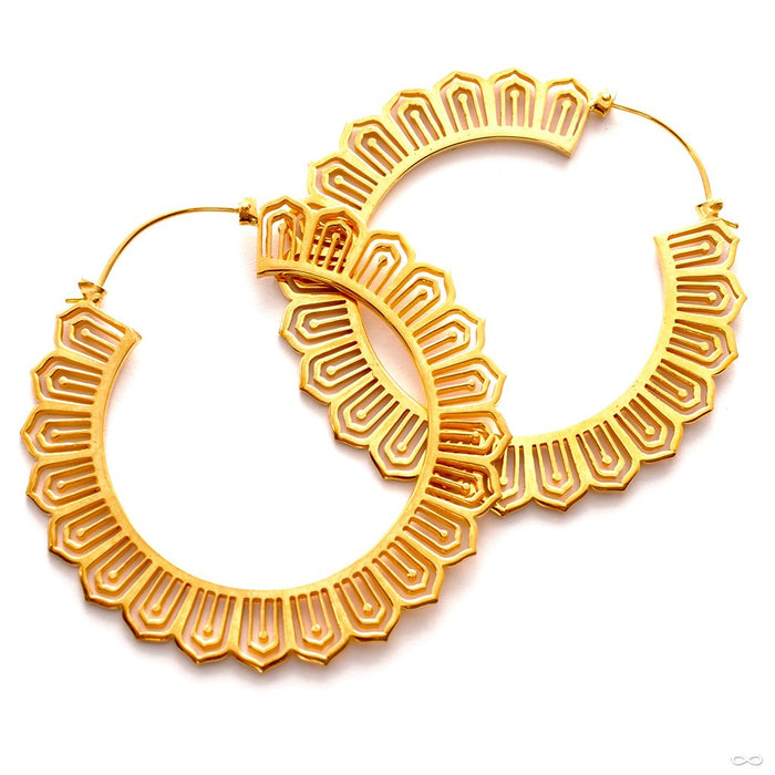 Portal Earrings from Maya Jewelry in Yellow-gold-plated Brass