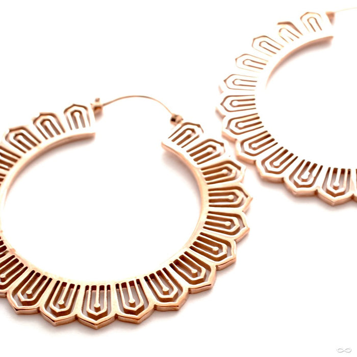 Portal Earrings from Maya Jewelry in Rose-gold-plated Copper