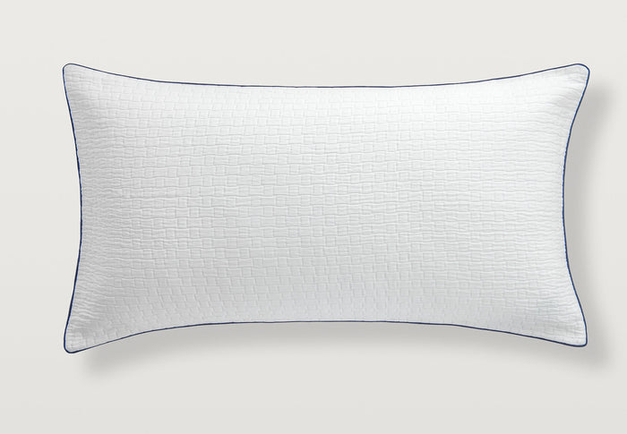 Portia king sham with the navy blue piping #color_navy