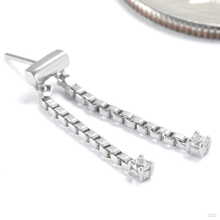 Power Play Press-fit End in Gold from Ember Body Jewelry with clear CZ